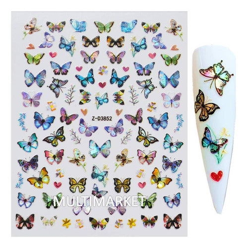 Self-Adhesive Nail Stickers - Butterflies - Nail Art 131