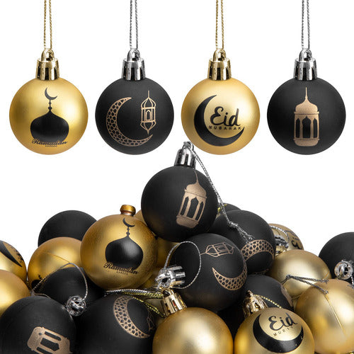 Iceyyyy 24 Ramadhan Ornament Balls, Hanging Eid Mubarak Balls 0