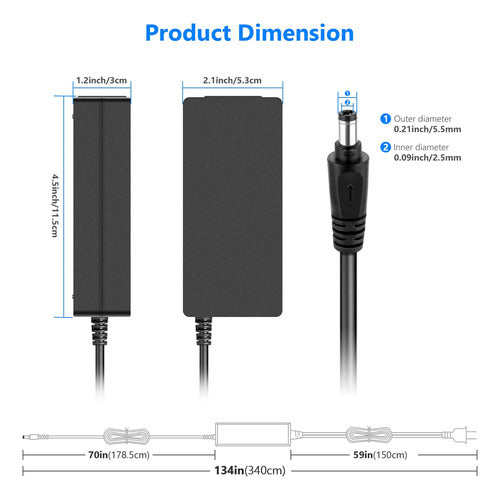 Nuevo Ac 110 V A Dc 15 V Adaptador De Corriente Con Cable De 1