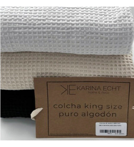 Karina Echt Rustic 100% Cotton Honeycomb Bedspread Queen Size 0