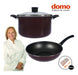 Domo 3-Piece Cookware Set: 24 cm Casserole with Glass Lid & 28 cm Teflon Wok 2