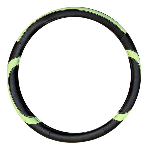 Iael Black Faux Leather Steering Wheel Cover with Fluorescent Detail 38cm CV-055 3