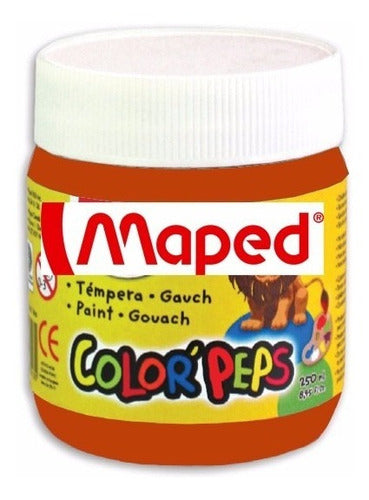 Tempera Maped Lavable Pote X 250gr No Toxica Marron Madera 0