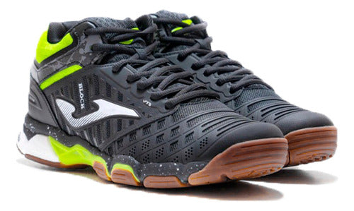 Joma V BLOK Men's Volleyball Shoes - Black Lime 2