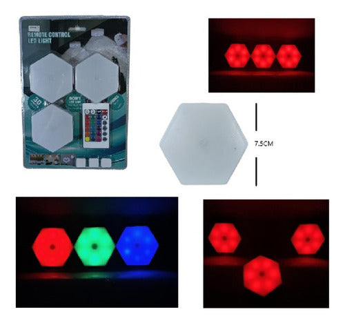 Grupoferta Modular Hexagonal RGB Touch LED Light Set of 3 Pieces 1