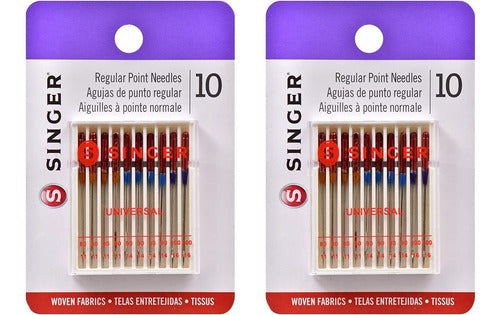 Singer Universal Regular Point Machine Needles (20-count 80/11, 90/14, 100/16) 0