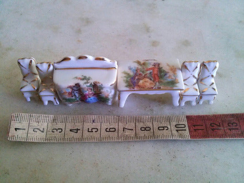 Antiguo Juego Porcelana Limoges,miniaturas,mesa,sillas,etc 1