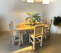 Muebleria Leozz Vintage Pine Wood Dining Table 120x80 + 4 Hindu Chairs 3