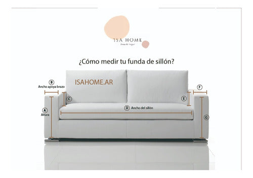 Isahome Funda Para Sillón 2 Cuerpos 300x230 Gasa Tusor 100% Algodón 3