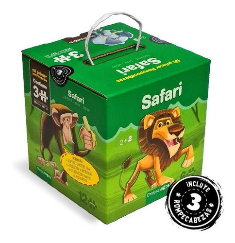 Oveja Negra Rompecabezas Safari X 3 Juego Didáctico 6, 9 Y 12 Piezas 0