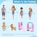 Dollcube 6 People Family Dolls Set With Pregnant Mom Dad 3 Kids 3