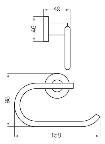 Fv Libby Porta Rollo + Percha Accesorios Baño Cuota 2