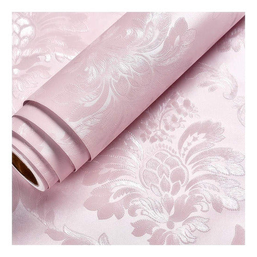 Blooming Wall Floral Damask Pink Peel and Stick Wallpaper 0