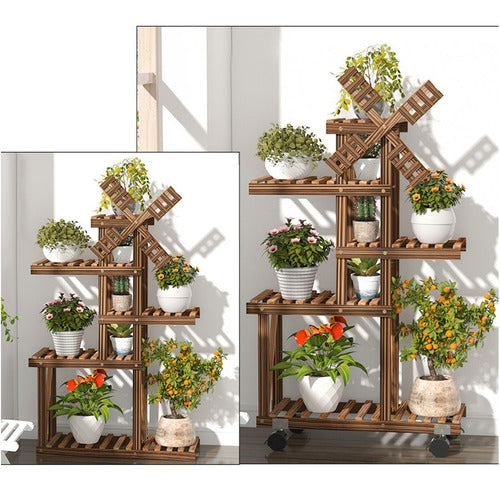 Soporte Maceta De Madera Para Plantas Flores 6 Niveles 2