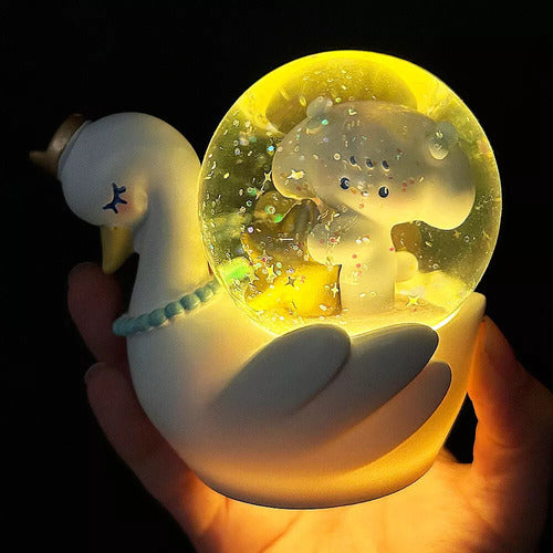 Ladiescleo Glass Sphere Cinnamoroll Swan with Light 1