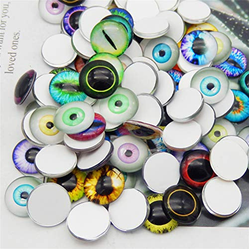 Round Glass Gem Eyes for Jewelry Making - 90 Pairs 18mm 3