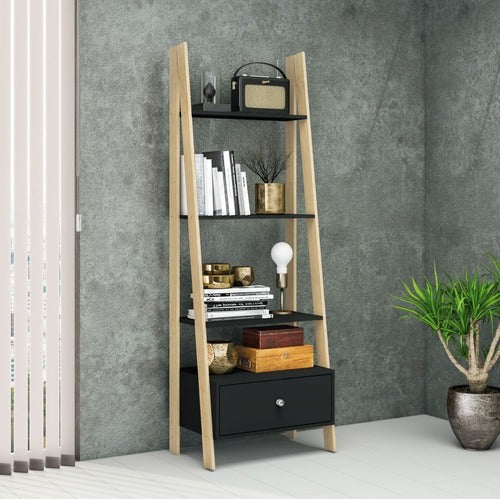 Colon Muebles Retro Style Bookshelf with Drawer - Bl Rt3091 1