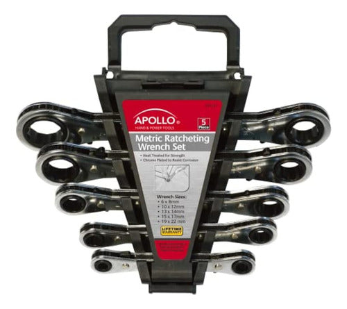 Apollo Tools Dt1213 Metric 5-Piece Ratchet Wrench Set 0