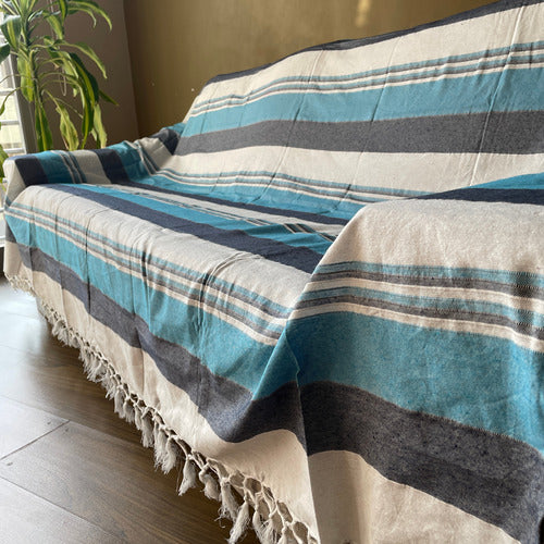 Pushkar Tienda King Size Rustic Blanket Set of 2 - Cotton from India 3