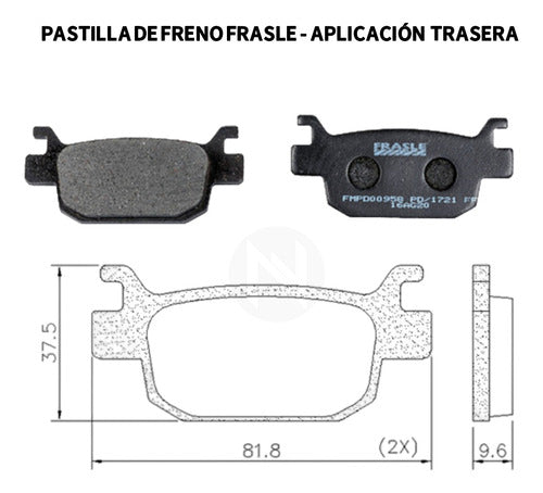 Fras-le Rear Brake Pads for Benelli TNT TRK 502 1