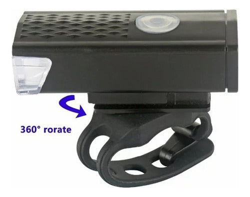 USB Rechargeable Front LED Bike Light Waterproof - 300 Lumens 2