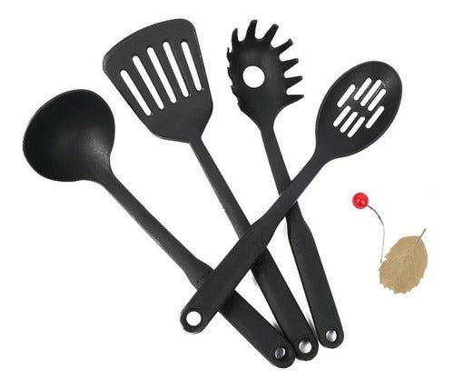 Set X  5  Utencilios Nylon Espatula Cucharon Ceramica Teflon 3