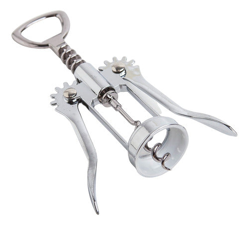 Manual Double Wing Wine Corkscrew Opener Stainless Steel 0