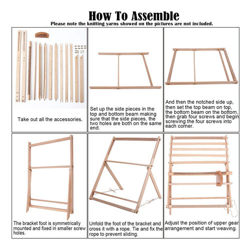 WILLOWDALE Wooden Loom for Beginners, Large Frame 64cm X 49cm 6