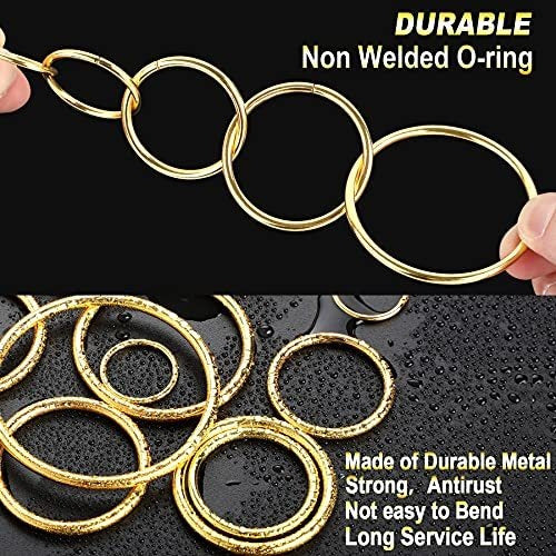 60pcs 6 Sizes Gold Metal O Rings Multi-purpose Buckle Loop Ring for Crafts - 15mm, 20mm, 25mm, 32mm, 38mm, 50mm 3