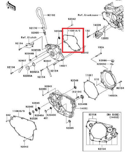 Coil Side Gasket Kawasaki KXF 450 09 - 15 1