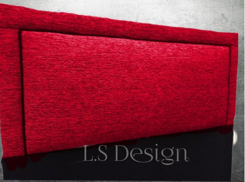 L.S Design Shadow Bed Headboard 2 1/2 Places 1.40 Solid Chenille Frame 1