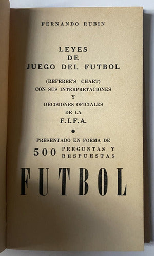 Leyes De Juego Del Fútbol, F Rubin, 1964, 80 Pág, Cf3 1