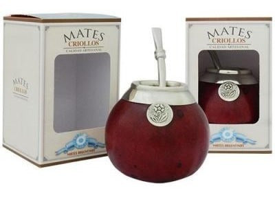 Mate Gourd with Alpaca Trim and Pendant + Nickel Bombilla + Engraving + Box 0
