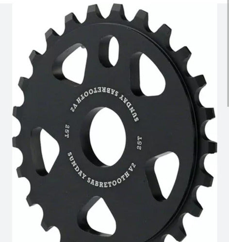 Sunday Sabretooth V2 25t Black BMX Sprocket 1