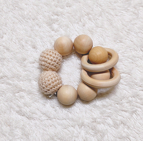 Micaela Crochet Wooden Crochet Rattle Bracelet Montessori Toy 2