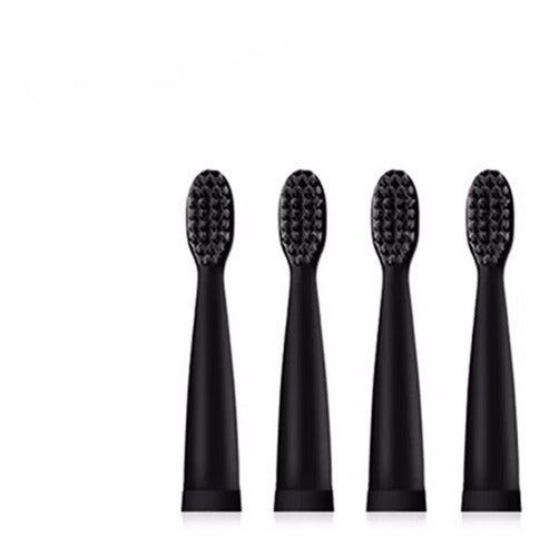 Replacement Electric Smart USB Black Toothbrush Heads x4 1