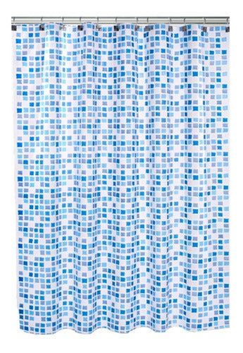 Eliplast Modern Printed Shower Curtain + Protector + Hooks 3