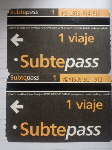 Pasajes De Subte Año 2015        2 Pasajes De Subtepass... 0