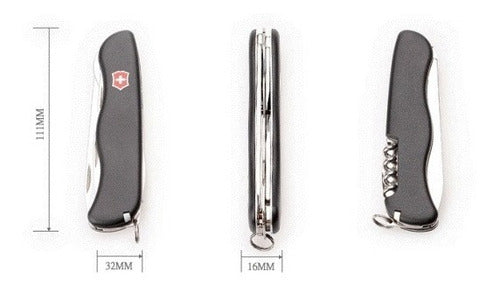 Victorinox Nomad Black Pocket Knife 11 Uses + Leather Case 3