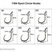 150pcs 7384 Offset Circle Hook Black High Carbon Steel 2