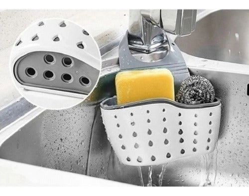 Vvl Kitchen Sponge Holder Organizer Drain Rack Wall Mounted 4