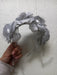 V506 Silver Flowers Headband with Silver Ribbon 3