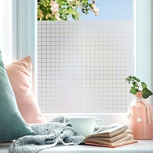 Viseeko Frosted Window Privacy Film Squares for Glass 0.44 x 2m 4