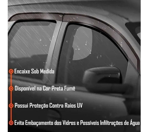 Defletor De Chuva Honda City 2013 2014 Acrílico Fume 3