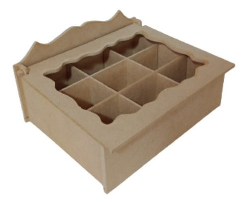 Caja De Te Tapa Calada  X 9 Div Mdf 5,5mm 1