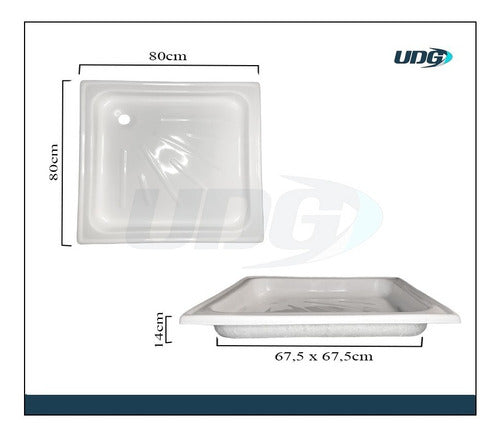 UDG Receptaculo Ducha Box 80x80 Fibra De Baño 2