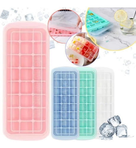 Silicone Ice Cube Tray with Lid Smak 24 Imported Ice Cubes 1