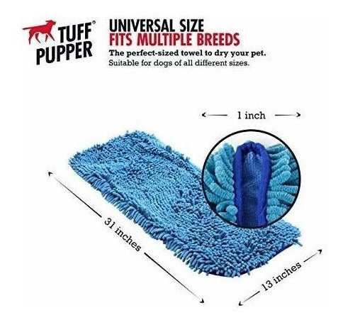 Tuff Pupper Toalla Para Perros Y Gatos De Microfibra - Azul 2