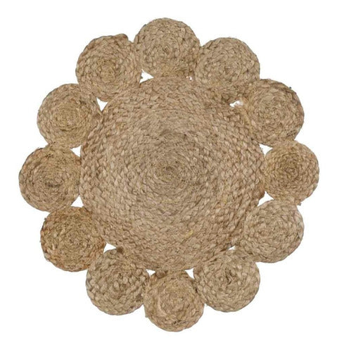 Okko Round Jute Placemat Flower D 40 Cm 0