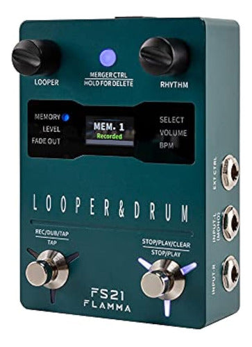 Flamma Fs21 Looper Pedal Drum Machine Stereo Guitar Loop Rec 0